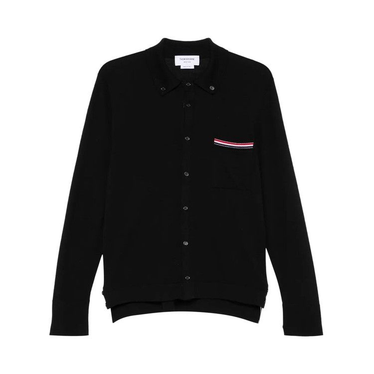 Thom Browne Jersey Stitch Button Down Point Collar Long-Sleeve Shirt 'Black'