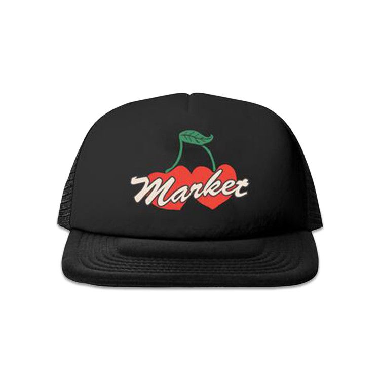 Market Double Cherries Trucker Hat 'Pirate Black'