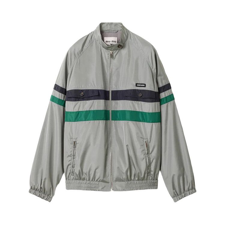 Miu Miu Seta Tec Blouson 'Piombo'