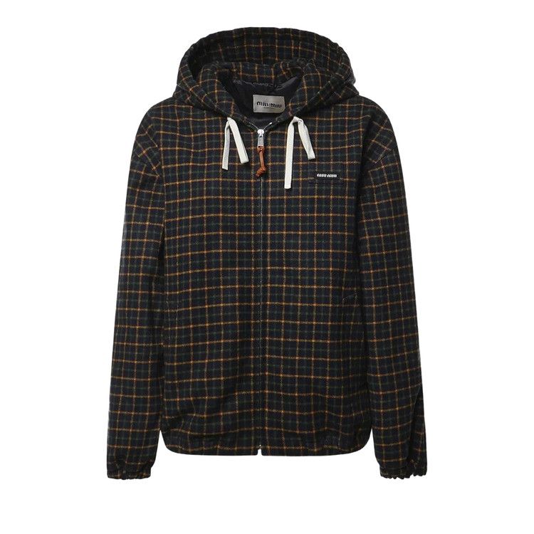 Miu Miu Check Color Padded Blouson 'Blu/Giallo'