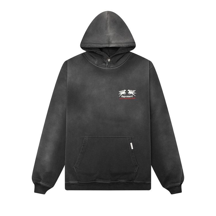 Represent Clo 24 Hour Service Hoodie 'Stained Black'