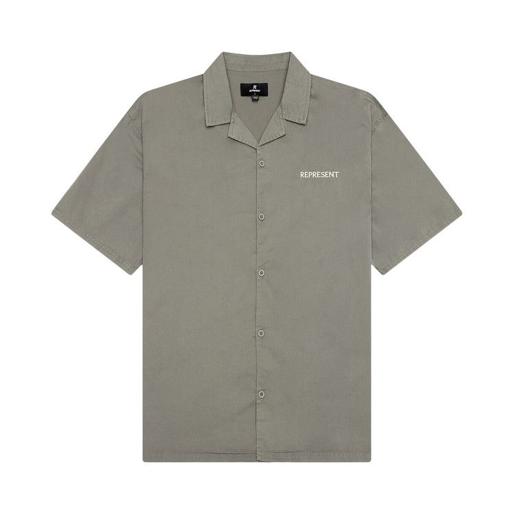 Represent Clo Script Camp Collar Shirt 'Washed Khaki'