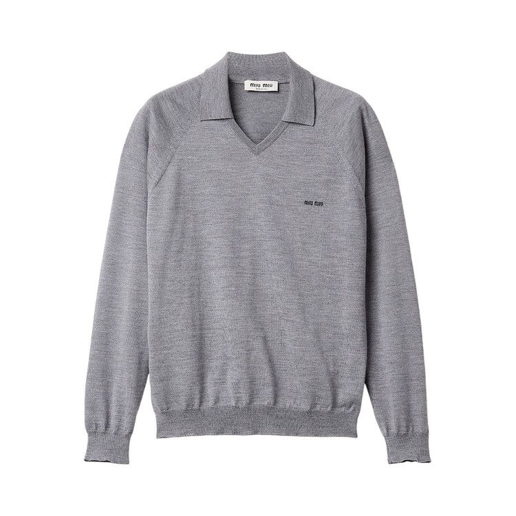 Miu Miu V-Neck Pullover 'Grey/Black'
