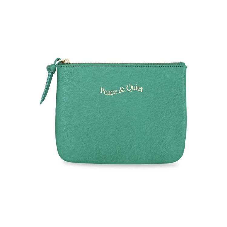 Museum of Peace & Quiet Wordmark Pebble Leather Pouch 'Green'