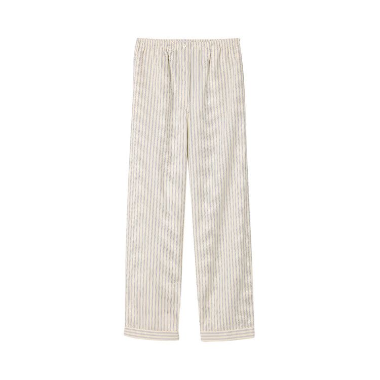 Miu Miu Striped Poplin Pants 'Cream'