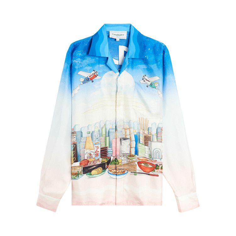 Casablanca Long-Sleeve Cuban Collar Shirt 'Casa Cafe'