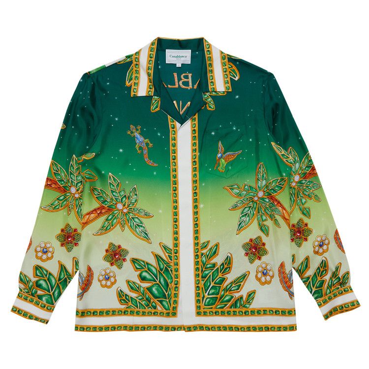 Casablanca Cuban Collar Long-Sleeve Shirt 'Joyaux D'Afrique'