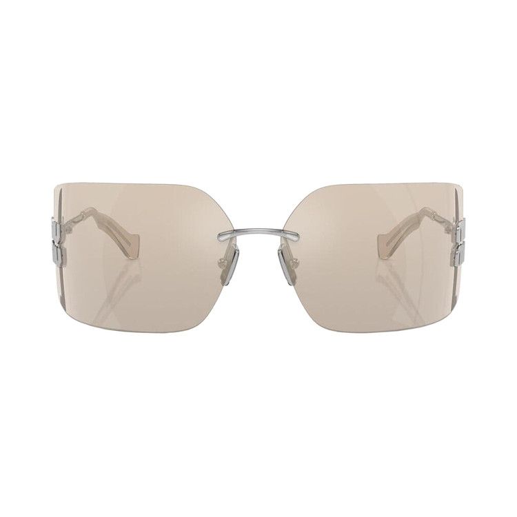 Miu Miu Irregular Sunglasses 'Silver/Ivory'