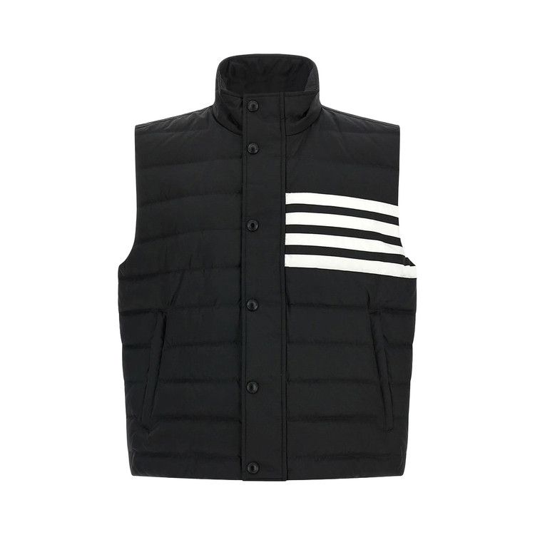 Thom Browne 4 Bar Downfill Vest In Shiny Ripstop 'Black'