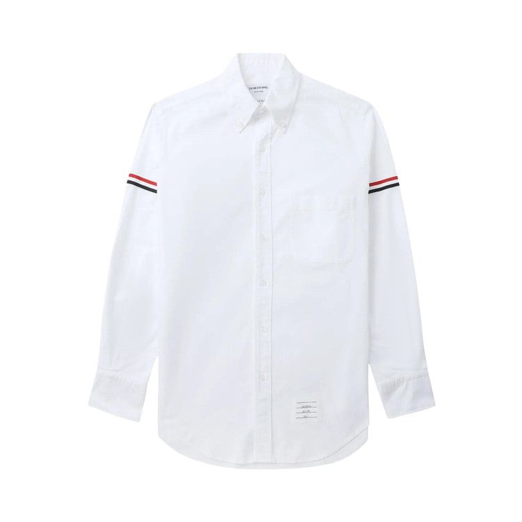 Thom Browne Classic Long-Sleeve Button Down Point Shirt with GG Armband In Oxford 'White'