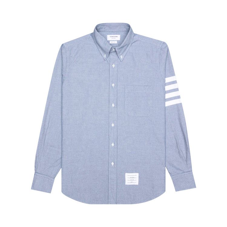 Thom Browne 4 Bar Fitted Button Down Flannel Shirt 'Light Blue'