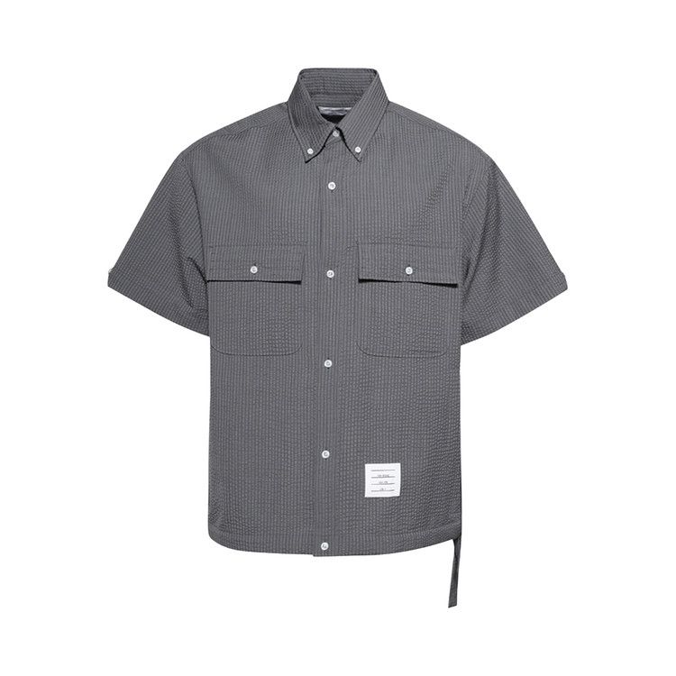 Thom Browne Short-Sleeve Track Shirt 'Light Grey'