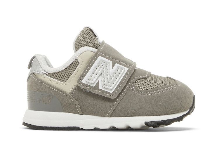 New Balance 574 New-B Hook & Loop Toddler 'Rain Cloud Silver Metallic'