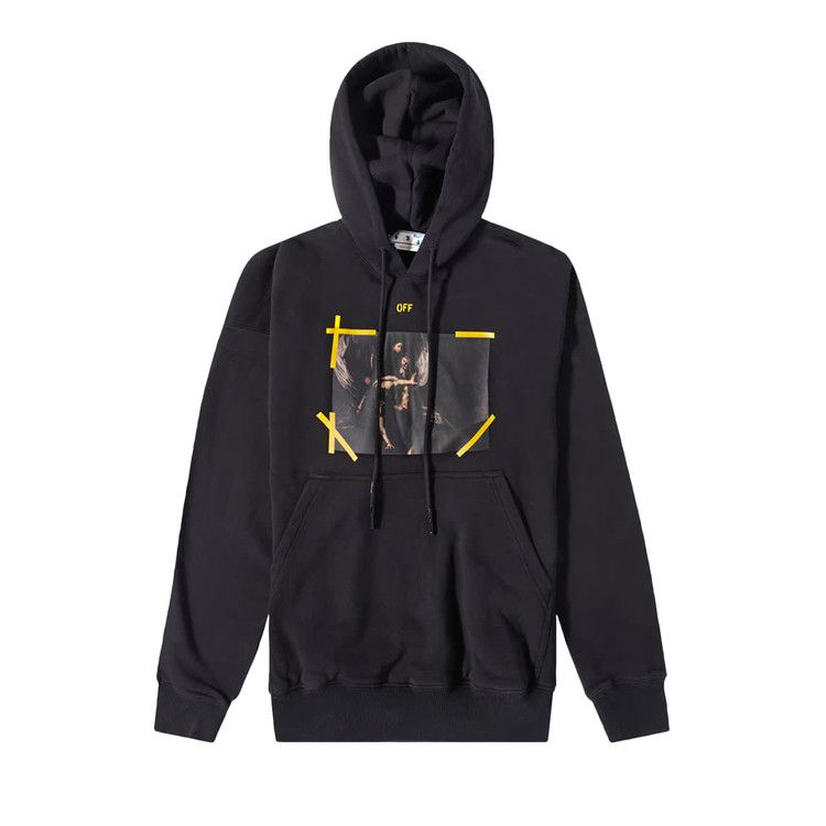 Off-White Diagonal Arrow Caravaggio St Fran Slim Hoodie 'Black/White'