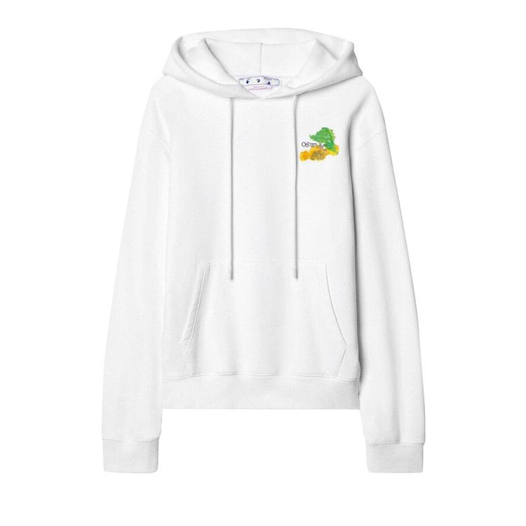 Off-White Brush Arrows Logo Hoodie 'White'