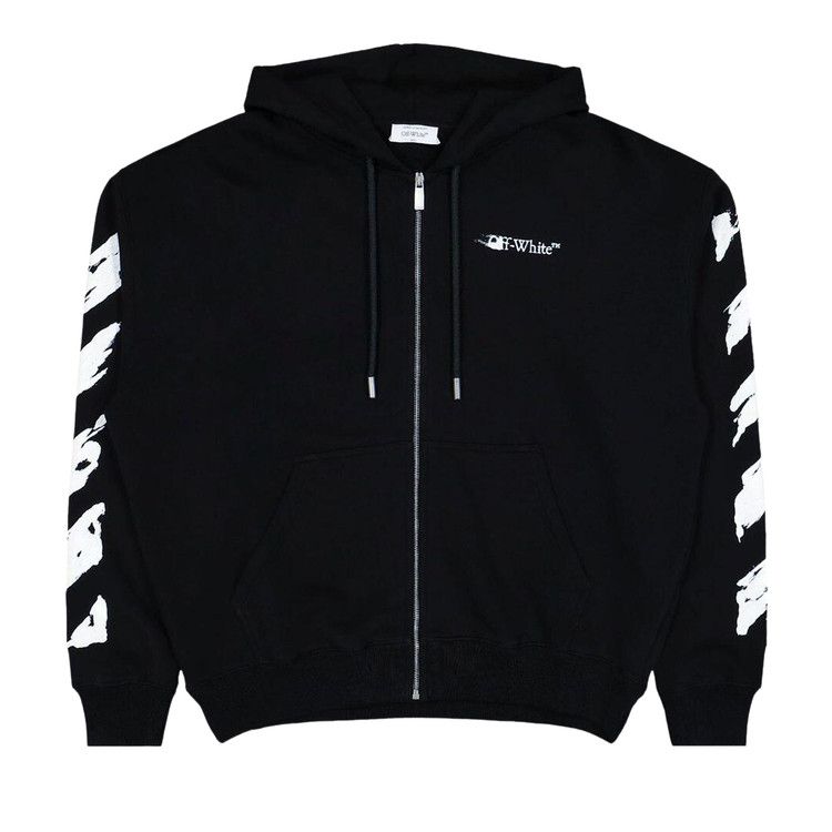 Off-White Ink Arrow Skate Zip Hoodie 'Black/White'