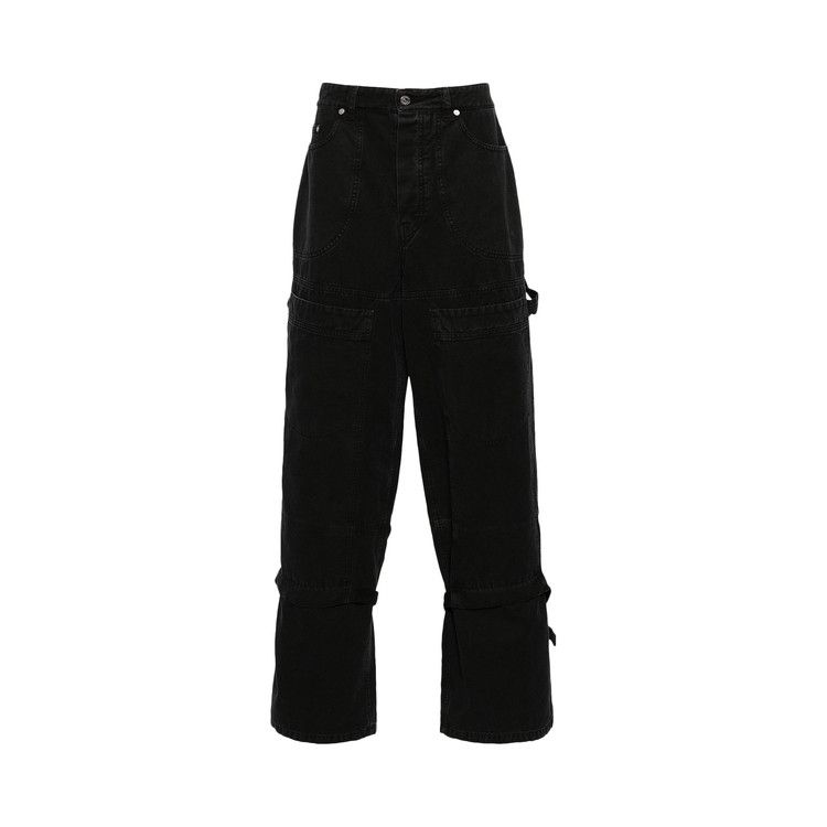 Off-White Strap Detail Canvas Carpenter Trousers 'Black'