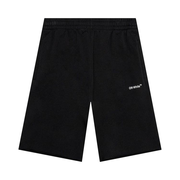 Off-White Wave Diag Sweatshorts 'Black/White'
