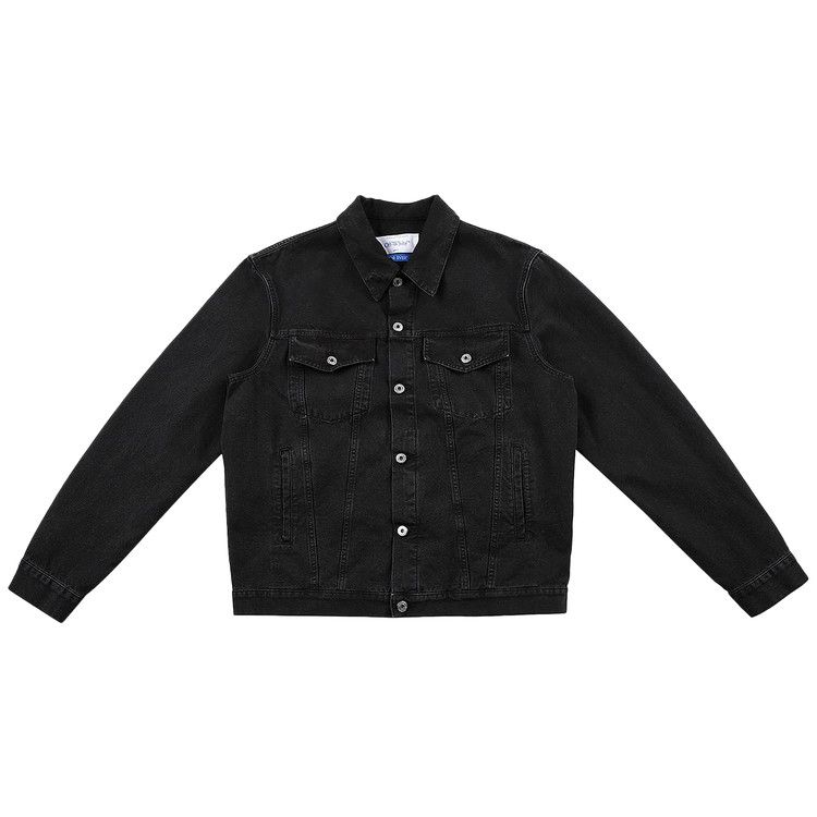 Off-White Canv Varsity Skate Trucker Jacket 'Black/White'