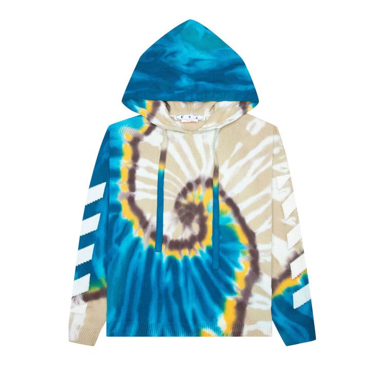 Off-White Diag Tie Dye Knit Hoodie 'Bone/White'