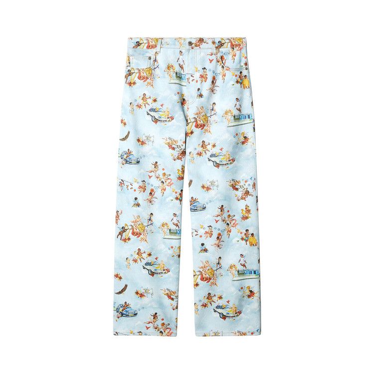 Off-White Fresco-Print Jeans 'Light Blue'