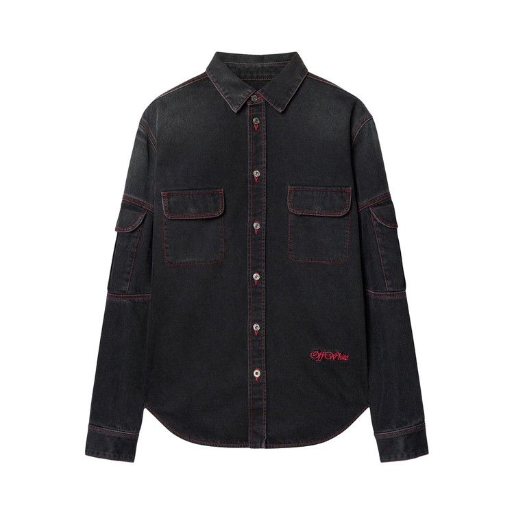 Off-White Script Samurai Den Shirt 'Vintage Black/Red'