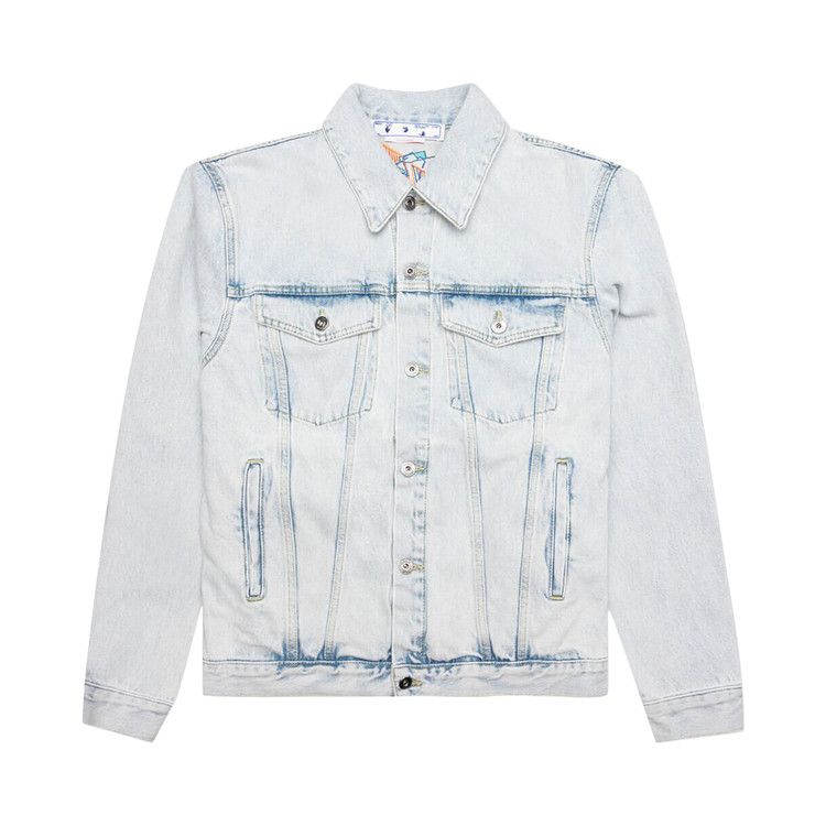Off-White Graffiti Embroidered Denim Skate Jacket 'Extreme Blue'