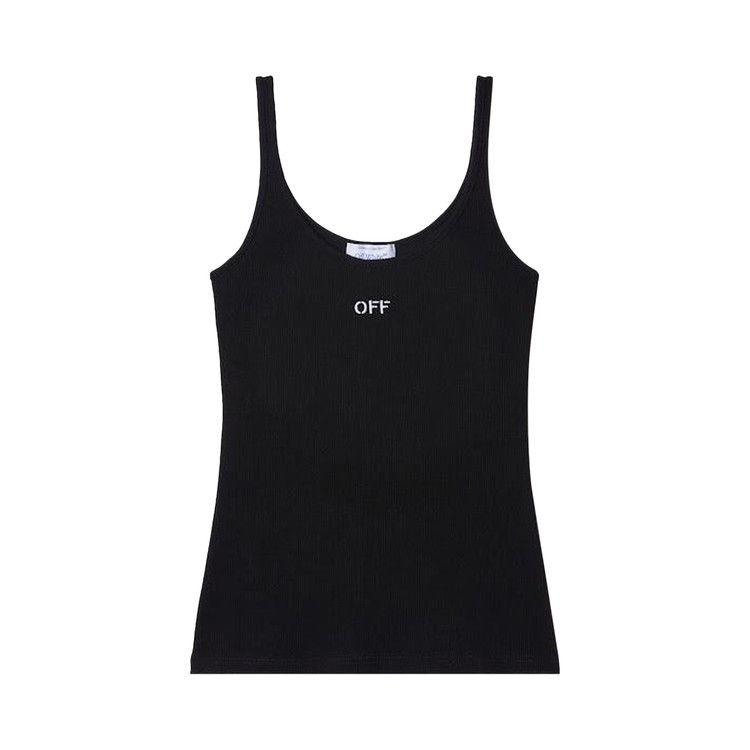 Off-White Off Stamp Rib Tank Top 'Black/White'