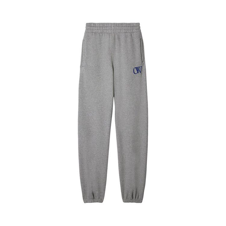 Off-White Logo Embroidered Track Pants 'Melange Grey/Nautical Blue'