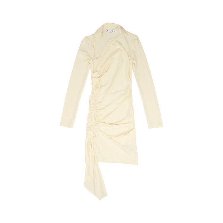 Off-White Vi-Crepe Draped Midi Dress 'White'