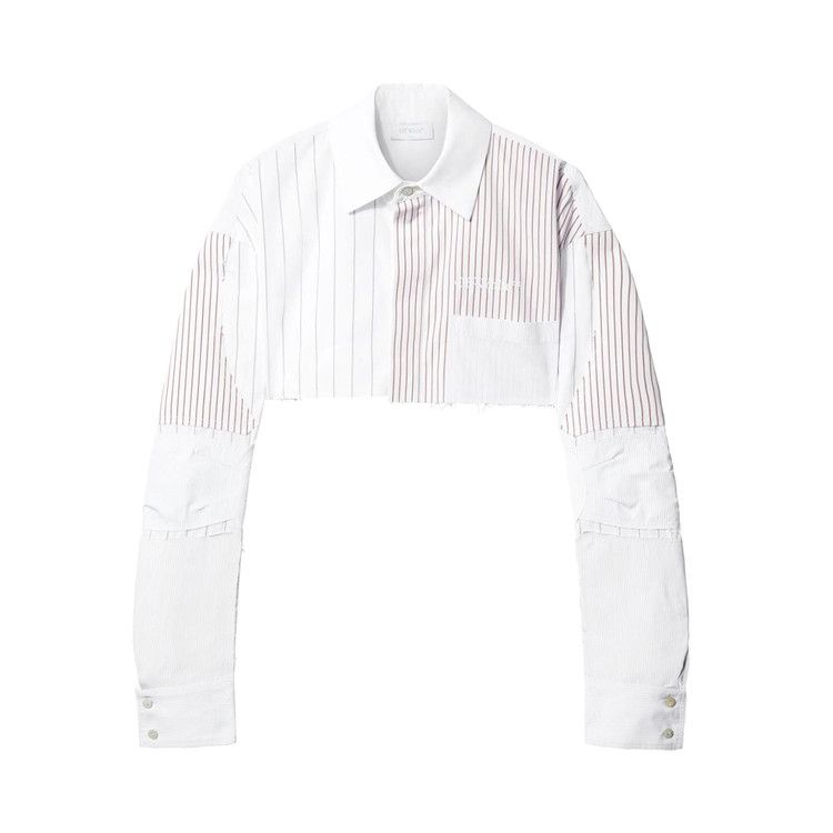 Off-White Motorcycle Popel Crop Shirt 'White/Multicolor'