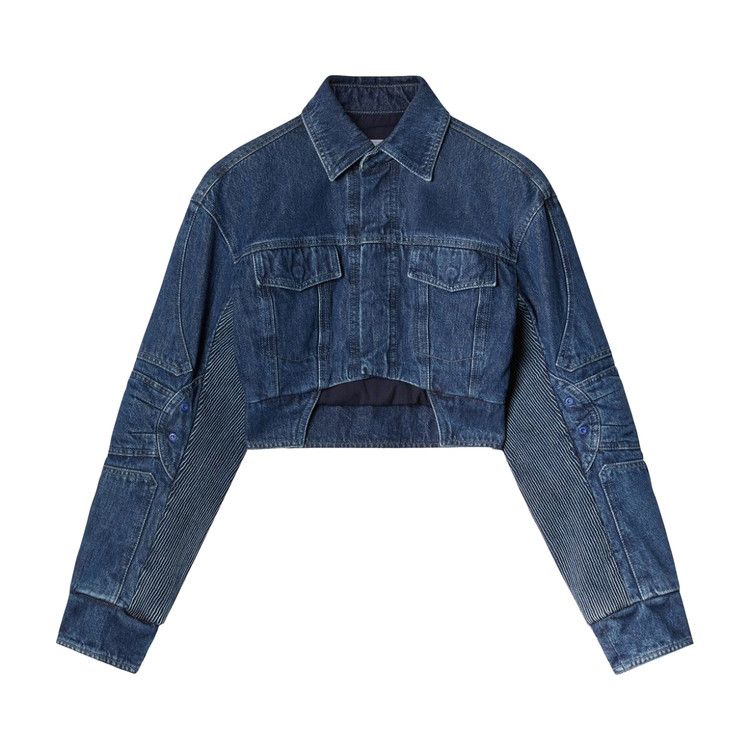 Off-White Motorcycle Hole Crop Jacket 'Blue'