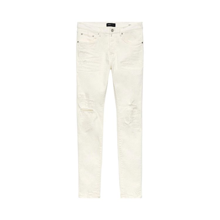 PURPLE BRAND Low Rise Slim Jeans 'White Light Destroy'