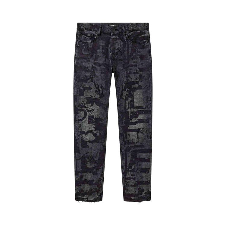 PURPLE BRAND Skinny Grunge Print Jean 'Washed Black'