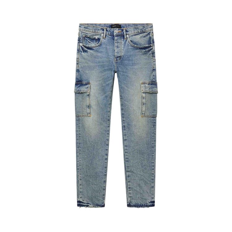 PURPLE BRAND Blue Stone Cargo Skinny Fit Jeans 'Light Indigo'