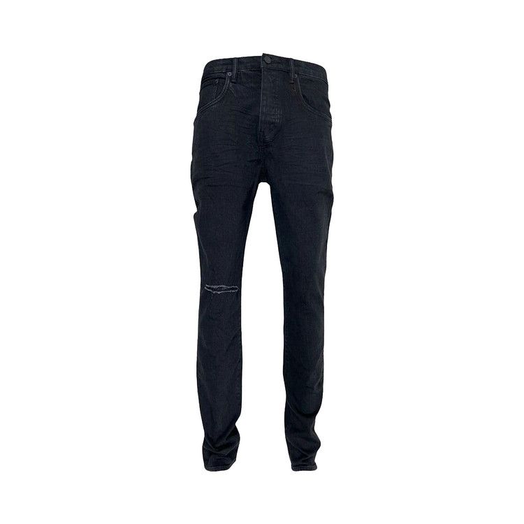 PURPLE BRAND Knee Slit Rinse Slim Denim 'Black'