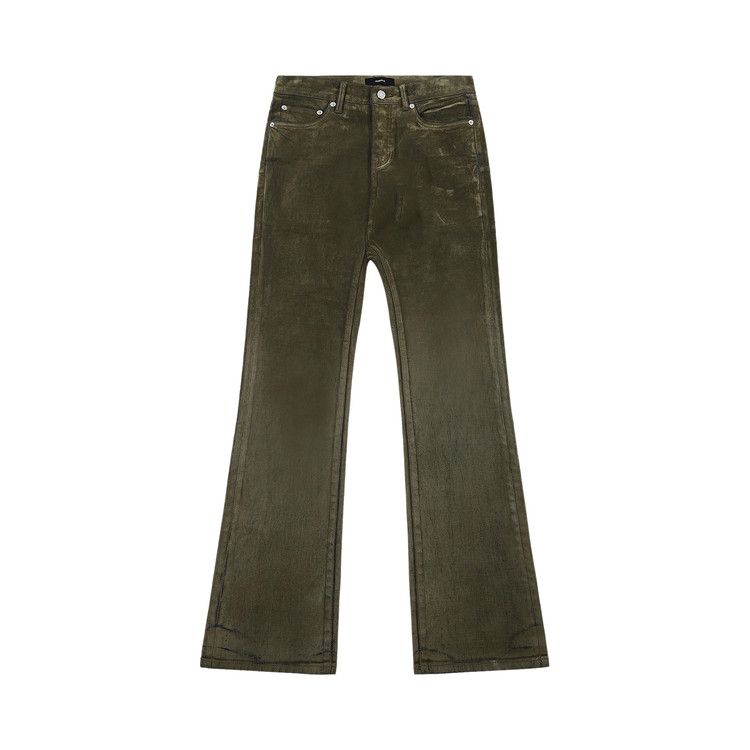 PURPLE BRAND Flock Dipped Flared Denim 'Green'