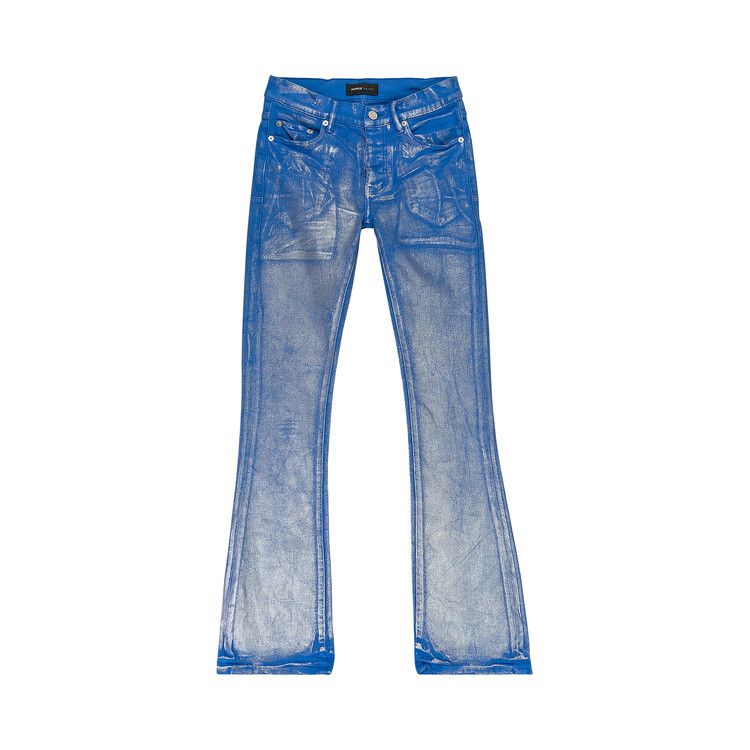 PURPLE BRAND Silver Foil Flare Skinny Jeans 'Blue'