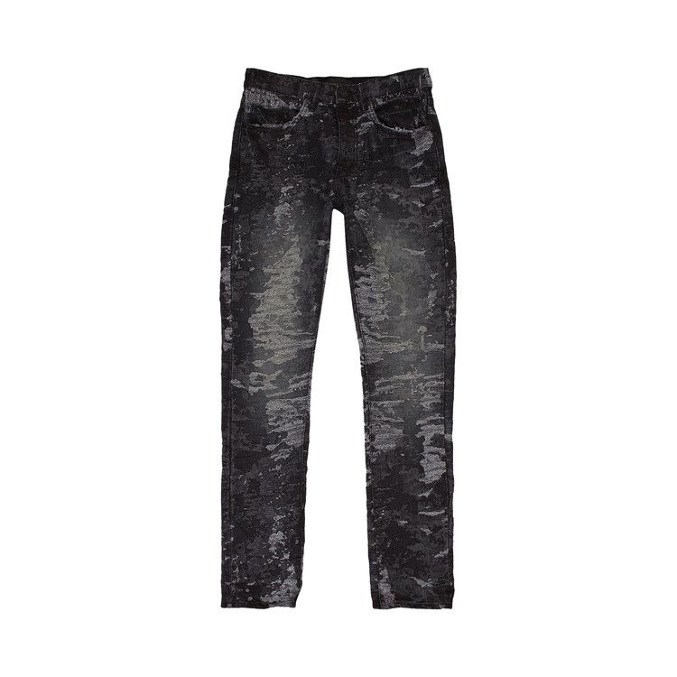 PURPLE BRAND Jacquard Slim Straight Skinny Jeans 'Black'