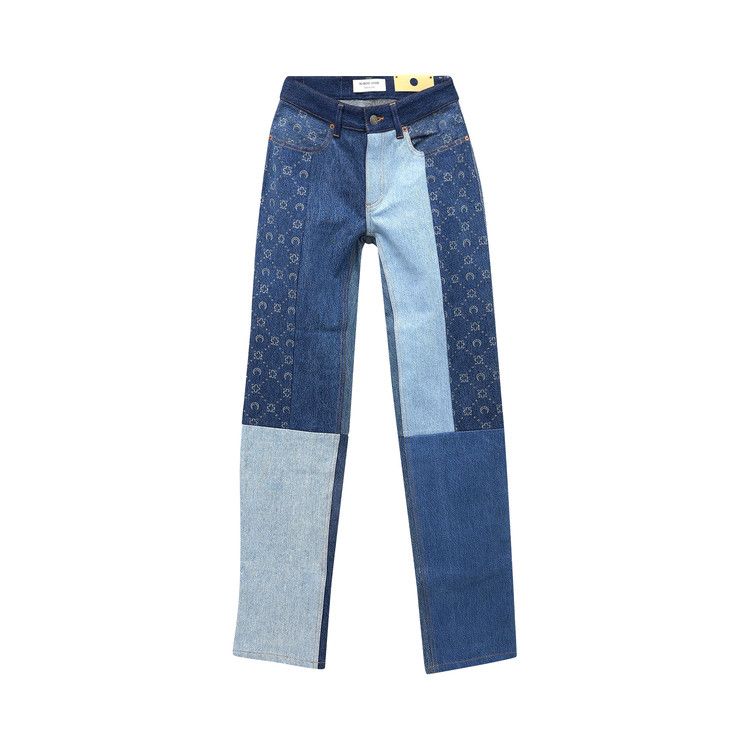 Marine Serre Regenerated Denim Moonogram Pants 'Medium Dark Blue'