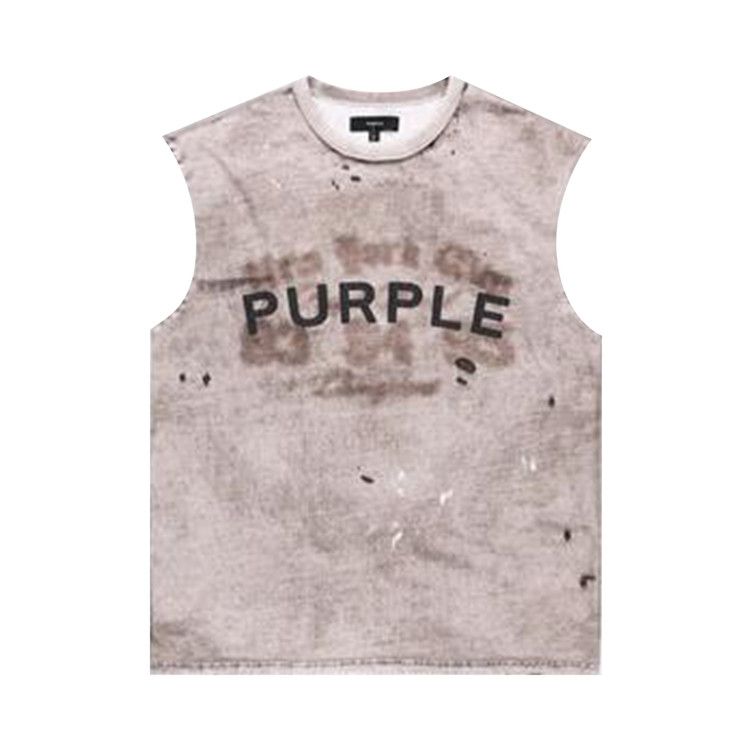 PURPLE BRAND Textured Sleeveless T-Shirt 'Brown'