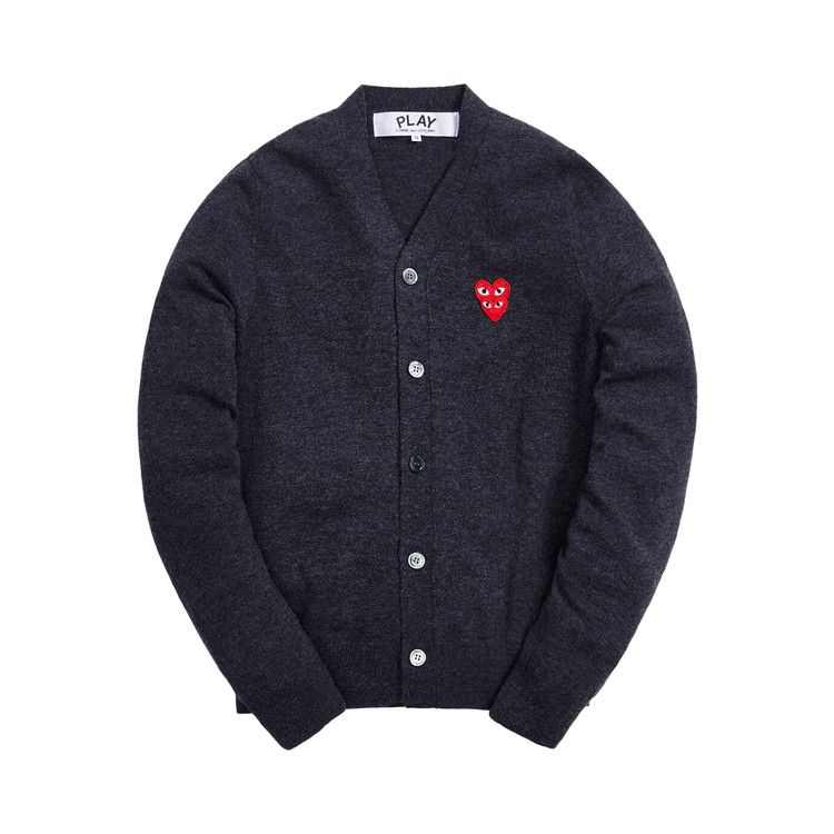 Comme des Garçons Play Double Heart Hooded Zip Sweatshirt 'Black'