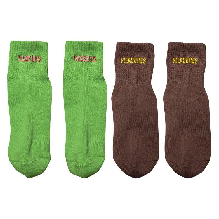 Pleasures Socks (2 Pack) 'Green/Brown'