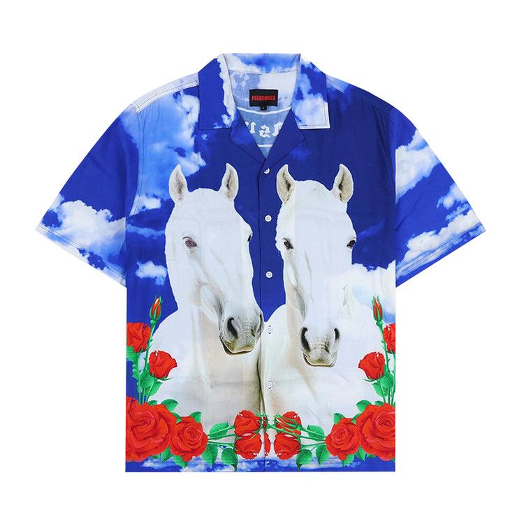 Pleasures White Horse Camp Shirt 'Blue'
