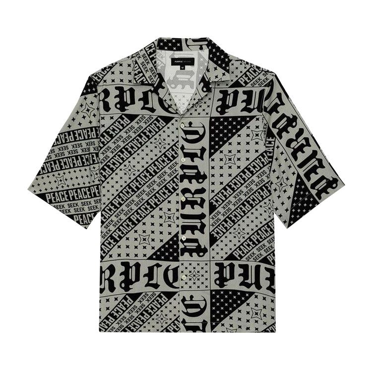 PURPLE BRAND Flag Bandana Shirt 'Grey'