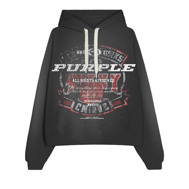 PURPLE BRAND Fleece Pullover Hoodie 'Black'
