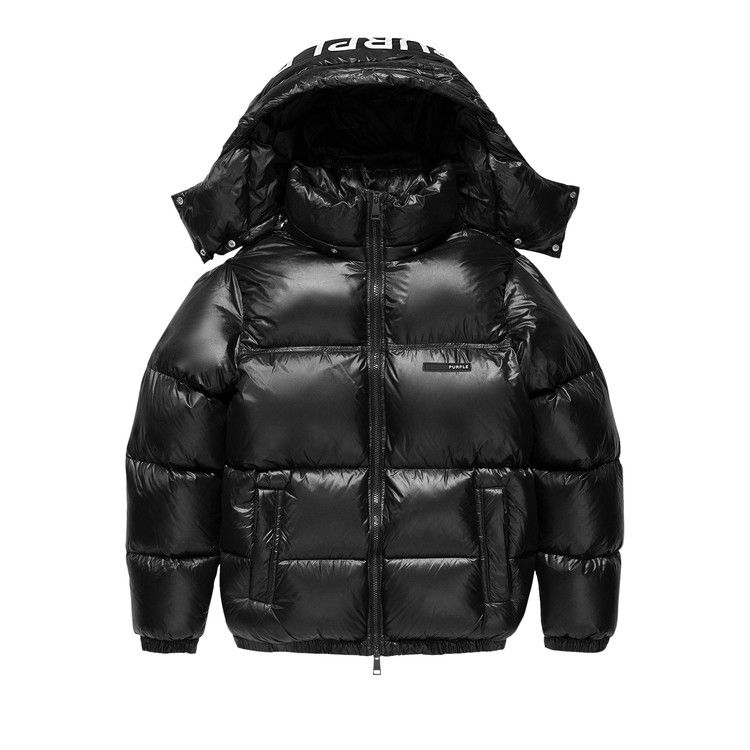 PURPLE BRAND Poly Snap Off Hood Puffer Jacket 'Black'