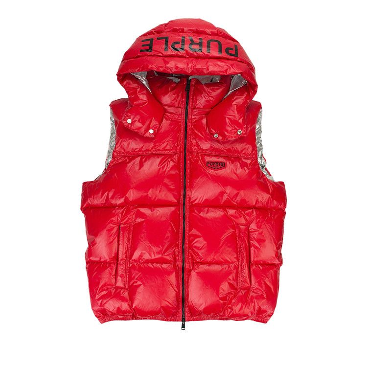 PURPLE BRAND Nylon Puffer Vest 'Red'