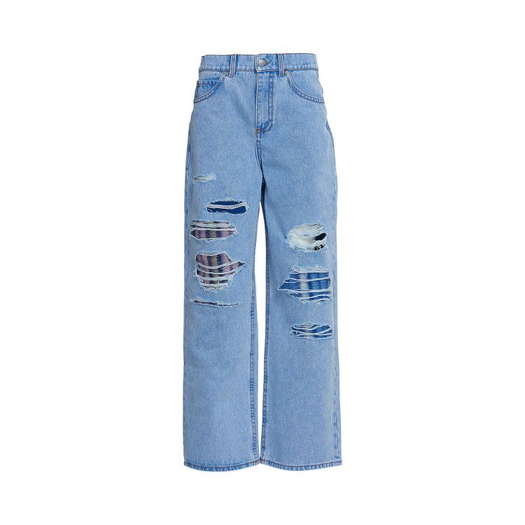 Marni Mohair Patch Denim Jeans 'Illusion Blue'