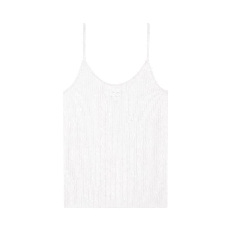 Courrèges Rib Knit Tank Top 'Heritage White'